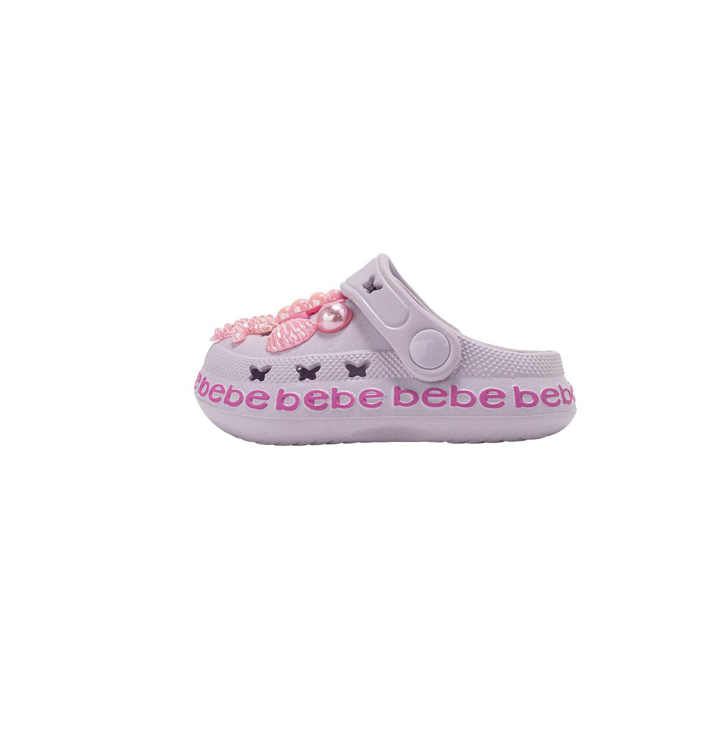 Сабо Bebe Lightweight EVA Clogs - Slip - On Comfy Shoes with Sea Life Charms для девочек, цвет: Лавандовый — фото 6