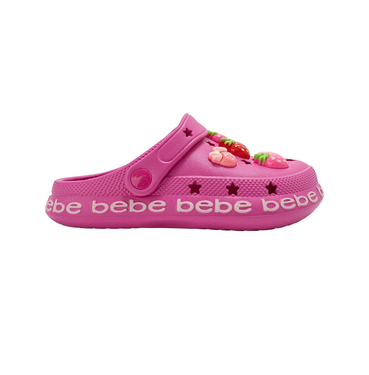Сабо Bebe EVA Lightweight Clogs - Slip - On Comfy Shoes with Fruit Charms для девочек, цвет: Фуксия — фото 2