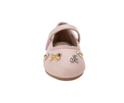 Toddler Shimmer PU Flats - Dressy and Comfortable Shoes with Charm Accents