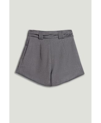 Women's Belted High-Waist Mini Shorts