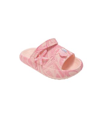 Little Girls Girl's  EVA Comfy Slides - with Cute Marble Print and Charms