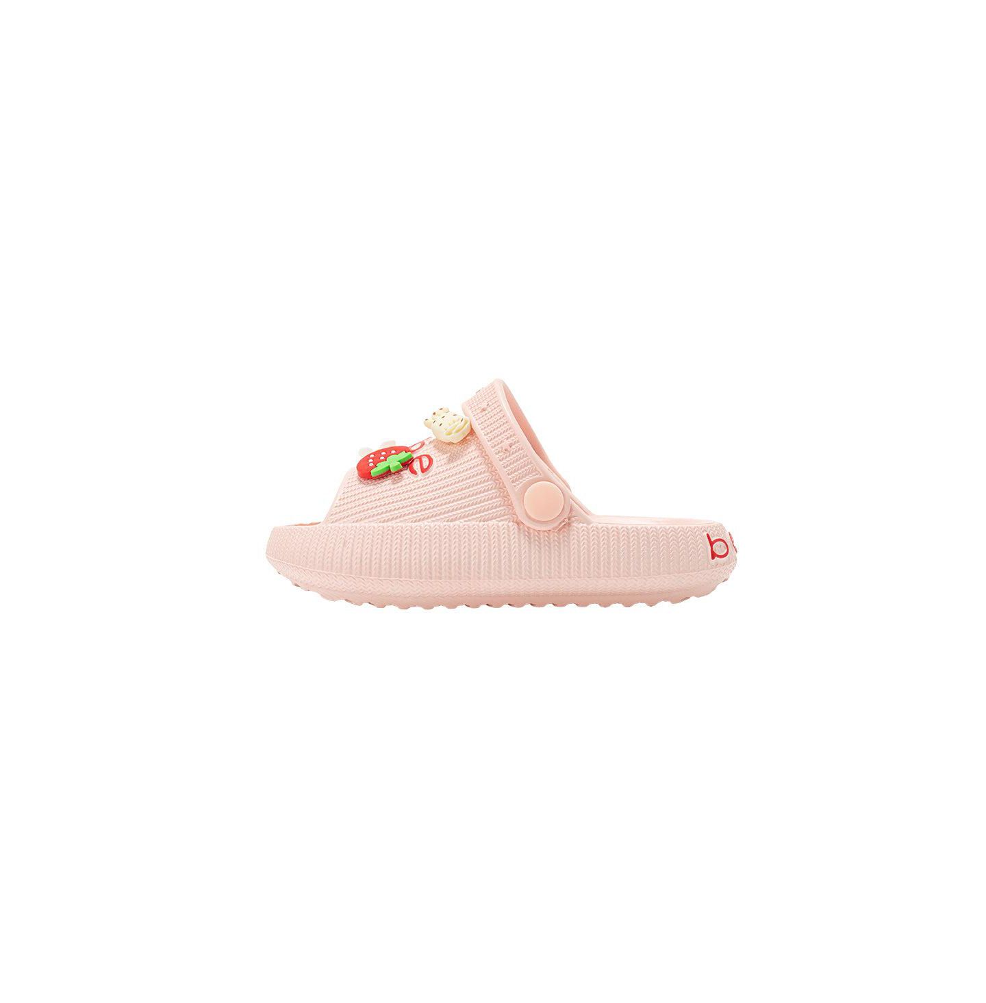 Сандалии Bebe Lightweight EVA Slide with Charms для девочек, цвет: Пудровый — фото 4