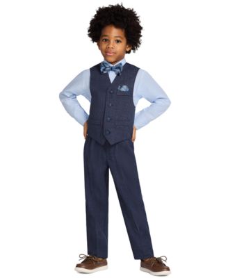 Boys' 2T-7 Long-Sleeve Shirt, Vest, Pants & Bowtie, 4-Piece Set