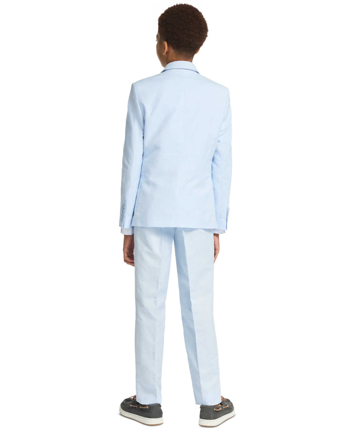 Calvin Klein Boys' 8-20 Tri-Blend Linen Zip Closure Suit Pants
