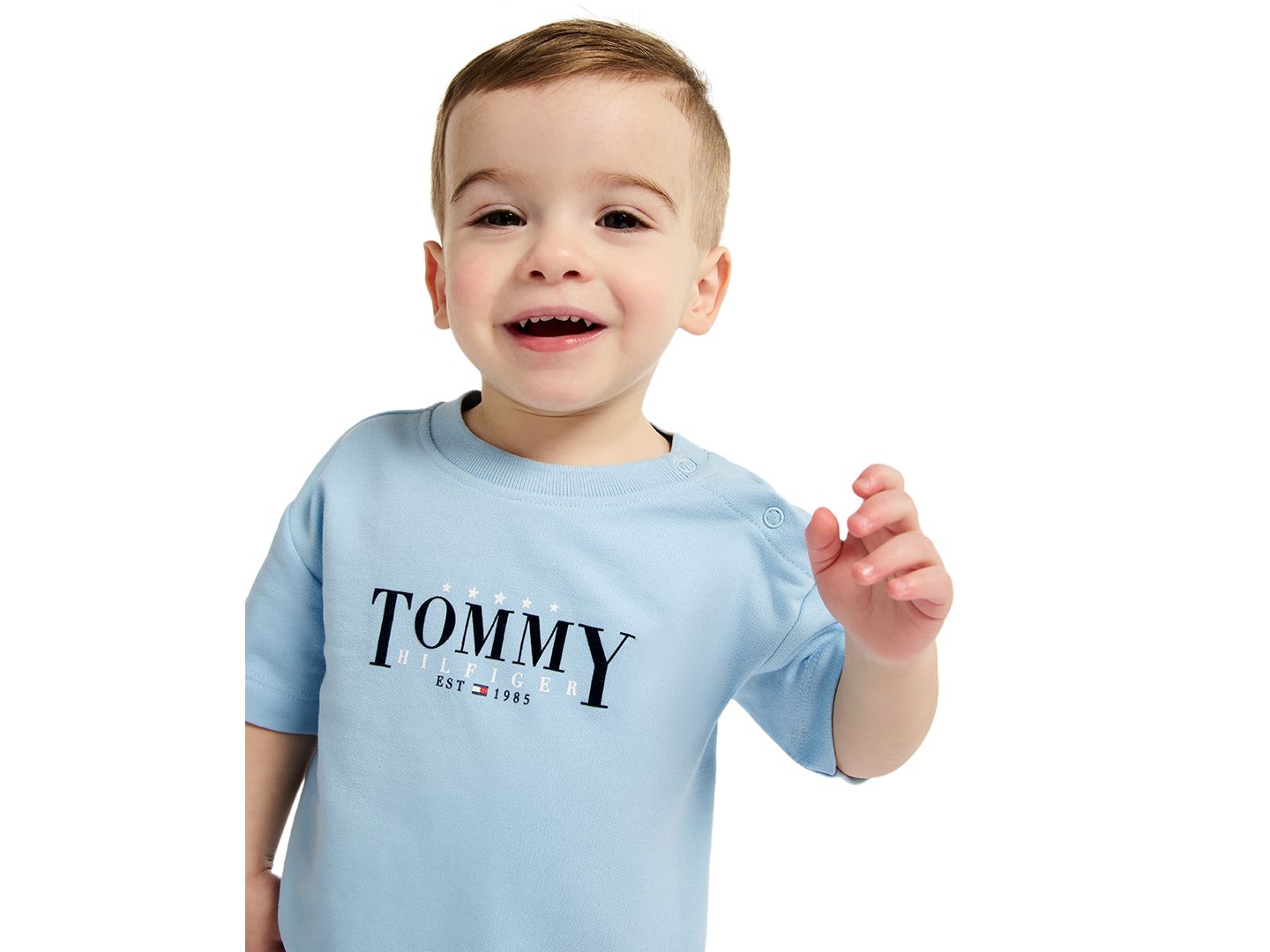 Комплект Tommy Hilfiger Crewneck T-Shirt and French Terry Shorts, 2-Piece Set для мальчиков-малышей, цвет: Синий — фото 3