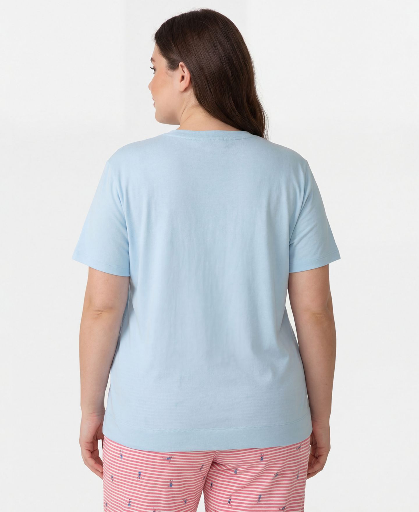 Женская футболка Hue Plus Size Short-Sleeve Boxy Sleep T-Shirt, цвет: Синий морозный — фото 2