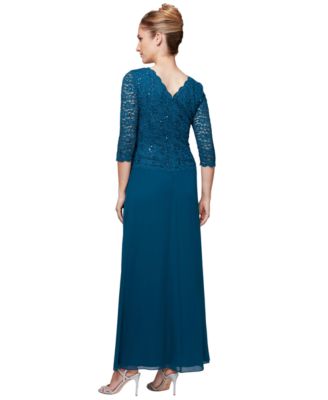 Women's Sequin Embellished Lace Top Gown