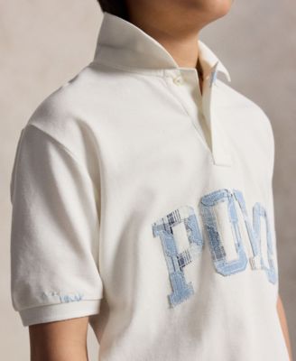 Boys' 8-20 Logo Cotton Mesh Polo Shirt