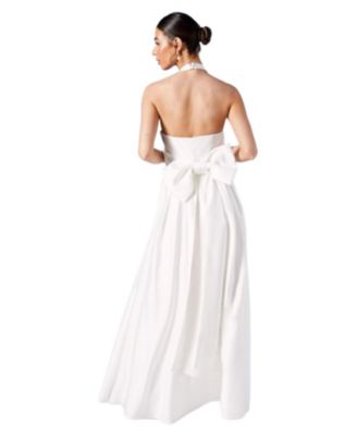 Women's Satin Halterneck Wedding Dress
