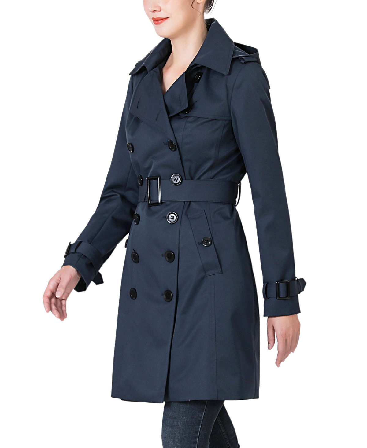 kimi + kai Women's Classic Hooded Trench Coat