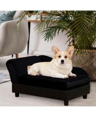 Small Pet Sofa with Storage & Tufted Cushion