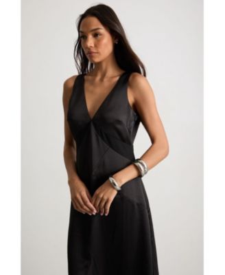 Women's Satin And Chiffon Mix Midaxi Dress