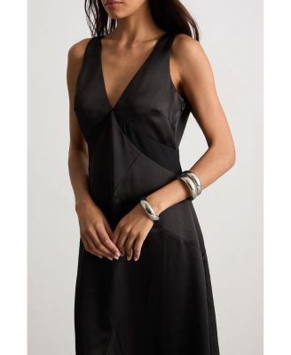 Women's Satin And Chiffon Mix Midaxi Dress