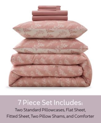 Luxury Soft Botanical Design 7-Pc. Comforter Set, Queen