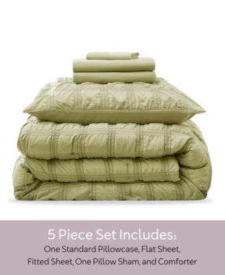 Luxury Soft Seersucker Design 5-Pc. Comforter Set, Twin/Twin XL