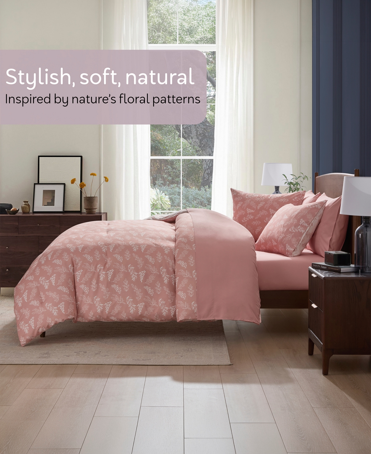 Nestl Luxury Soft Botanical Design -Pc. Comforter Set