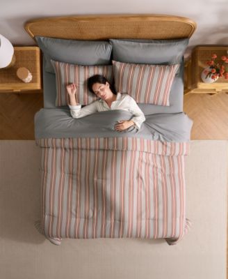 Luxury Soft Modern Striped Design 7-Pc. Comforter Set, Queen