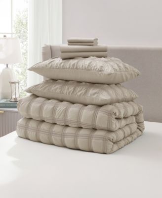 Luxury Soft Seersucker Design 7-Pc. Comforter Set, Queen