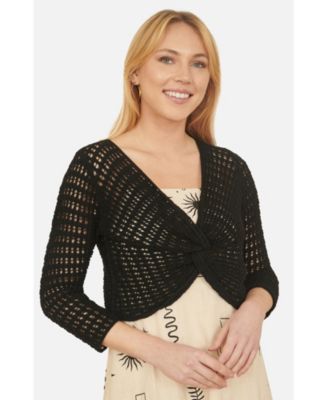 Women's Crochet Cotton Twisted Bolero Top