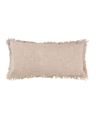 Linen Fringe Decorative Pillow, 12" x 24"