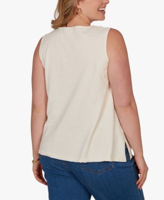 Plus Size Crochet Front Sweater Tank