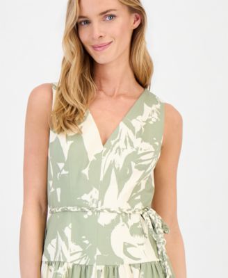 Women's Printed V-Neck Patio Dress