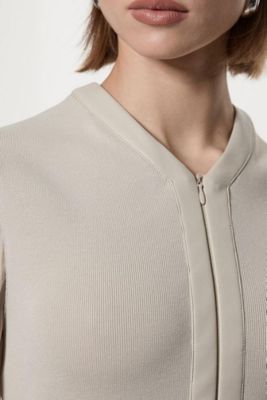 Women's Pu Trim Woven Sleeved Pleated Dress