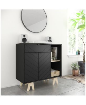 Sideboard Storage Unit With Accent Door And Double Shelf