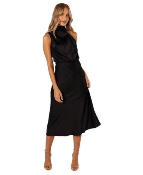 Женское платье Petal and Pup Anabelle Halter Neck Midi, цвет: Чёрный