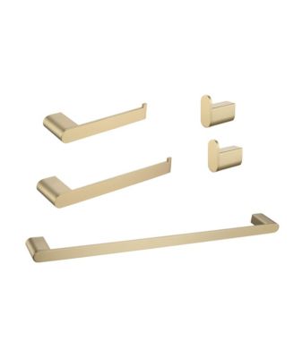 5- Piece Bathroom Hardware Set - Stainless Steel Accessories Set, Towel Bar, Towel Hooks and Towel Racks, Wall Mounted .