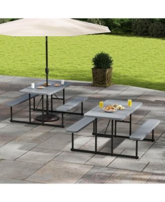 Picnic Table Bench Set for 2-4 People Outdoor Rectangular Camping Dining Table