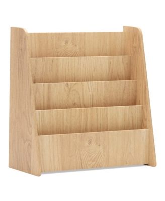 4-tier Kids Wooden Bookshelf Toddlers Book Rack with Deep Shelves
