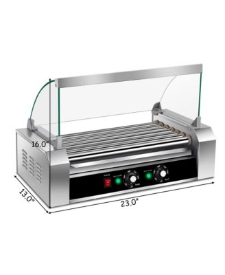 18 Hot Dog Hotdog 7 Roller Grill Cooker Machine w/ Cover