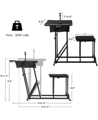 Foldable Shooting Table w/ Height Adjustable Hunting Gun Rest for Outdoor Range