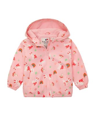 Toddler Girls Fleece Lined Windbreaker Rain Jacket
