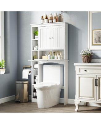 Over the Toilet Storage Cabinet Bathroom Storage Organizer with Toilet Paper Holder