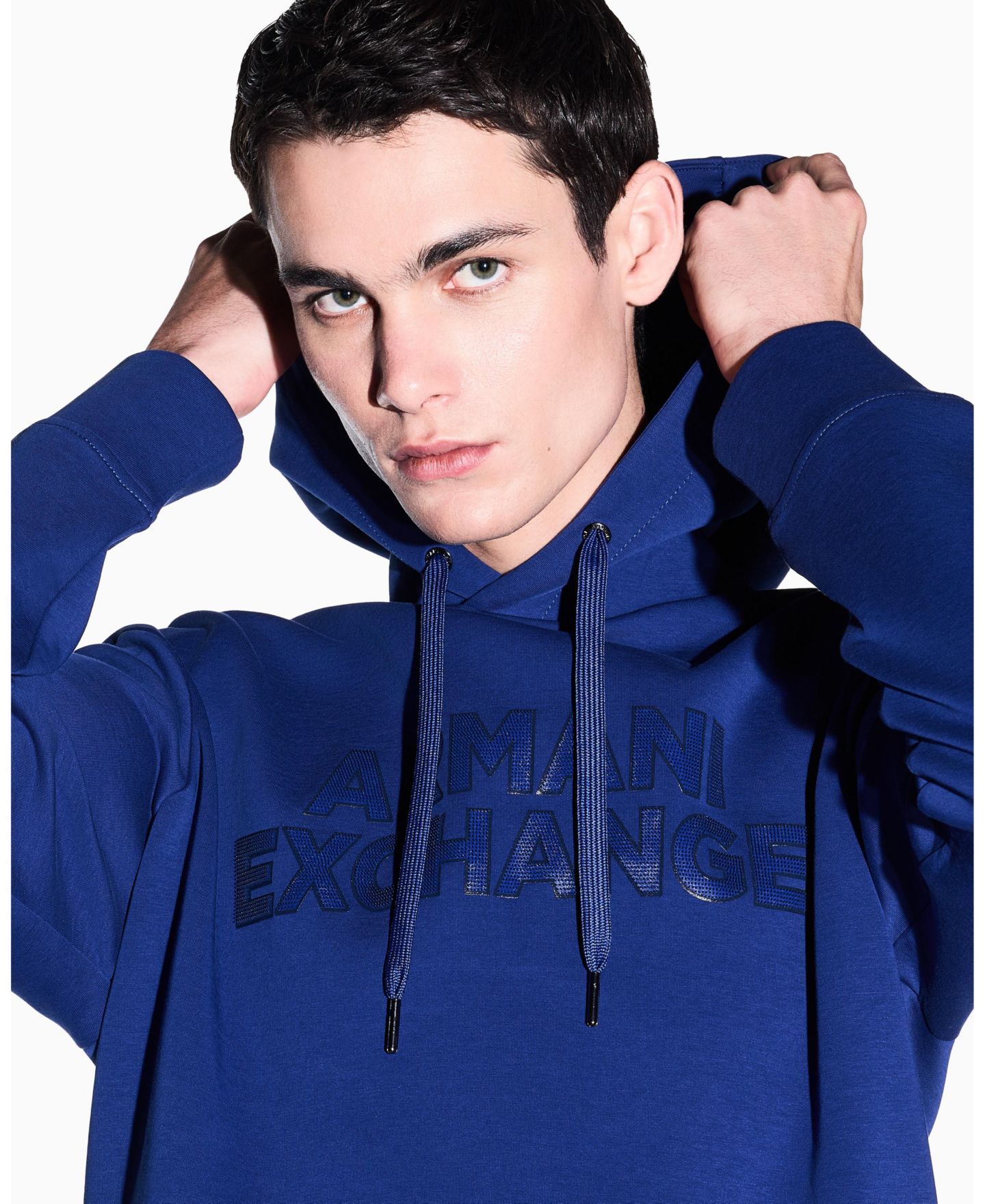Мужское худи A|X Armani Exchange Elevated Logo, цвет: Синий — фото 4