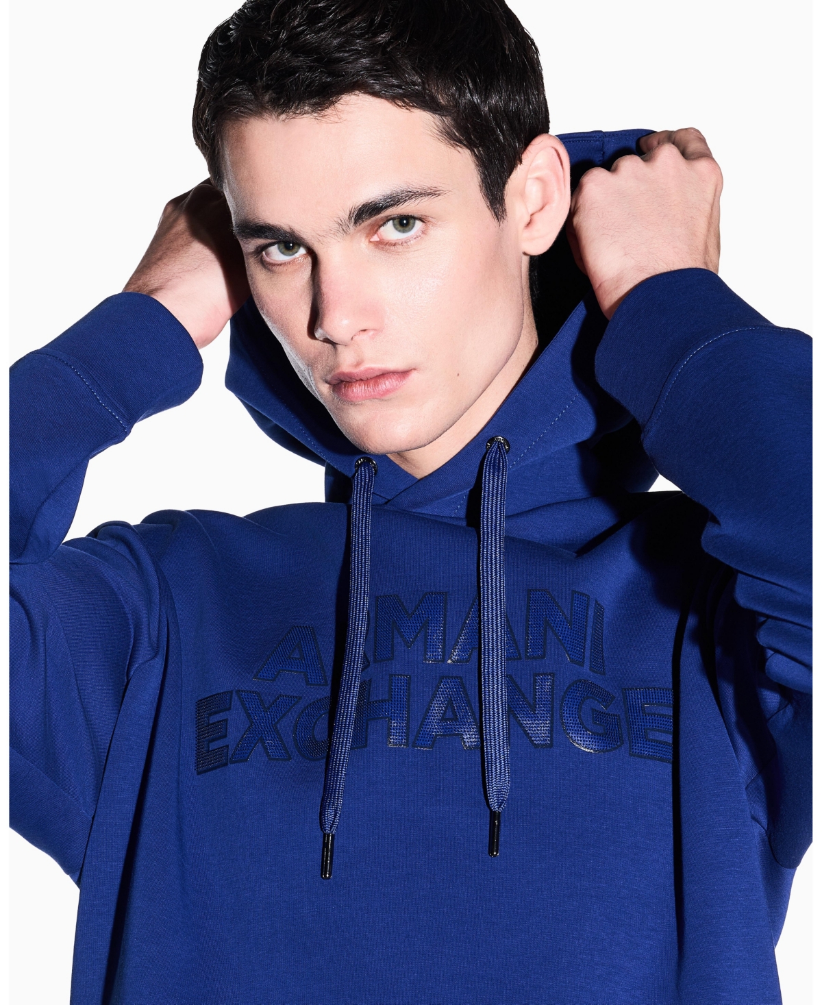 A|X Armani Exchange Men's Elevated Logo Hoodie Sweatshirt