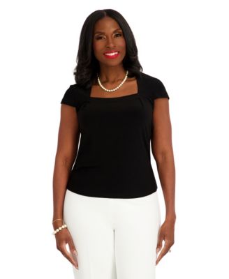 Women's Square Neck Short-Sleeve Top