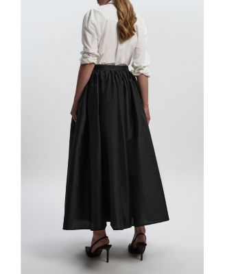 Women's Taffeta Woven Maxi Skirt