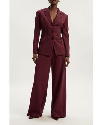 Women's Ponte PU Wide Leg Pants.