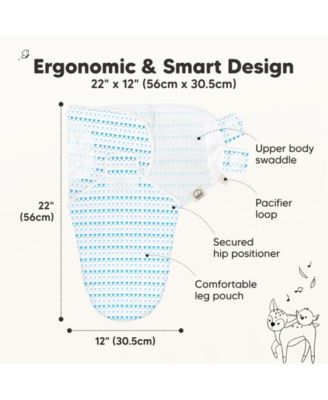 3pk Soothe Baby Swaddle, Organic Baby Swaddle Sleep Sacks, Newborn, Infant Swaddle Sack