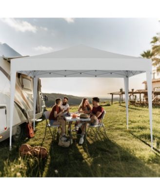 10x10 ft Pop-Up Canopy Tent with Mesh Netting, Instant Setup