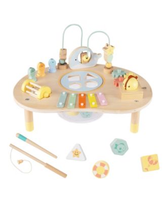 7-in-1 Montessori Toddler Activity Table, Wooden Musical Sensory Table, 12M+