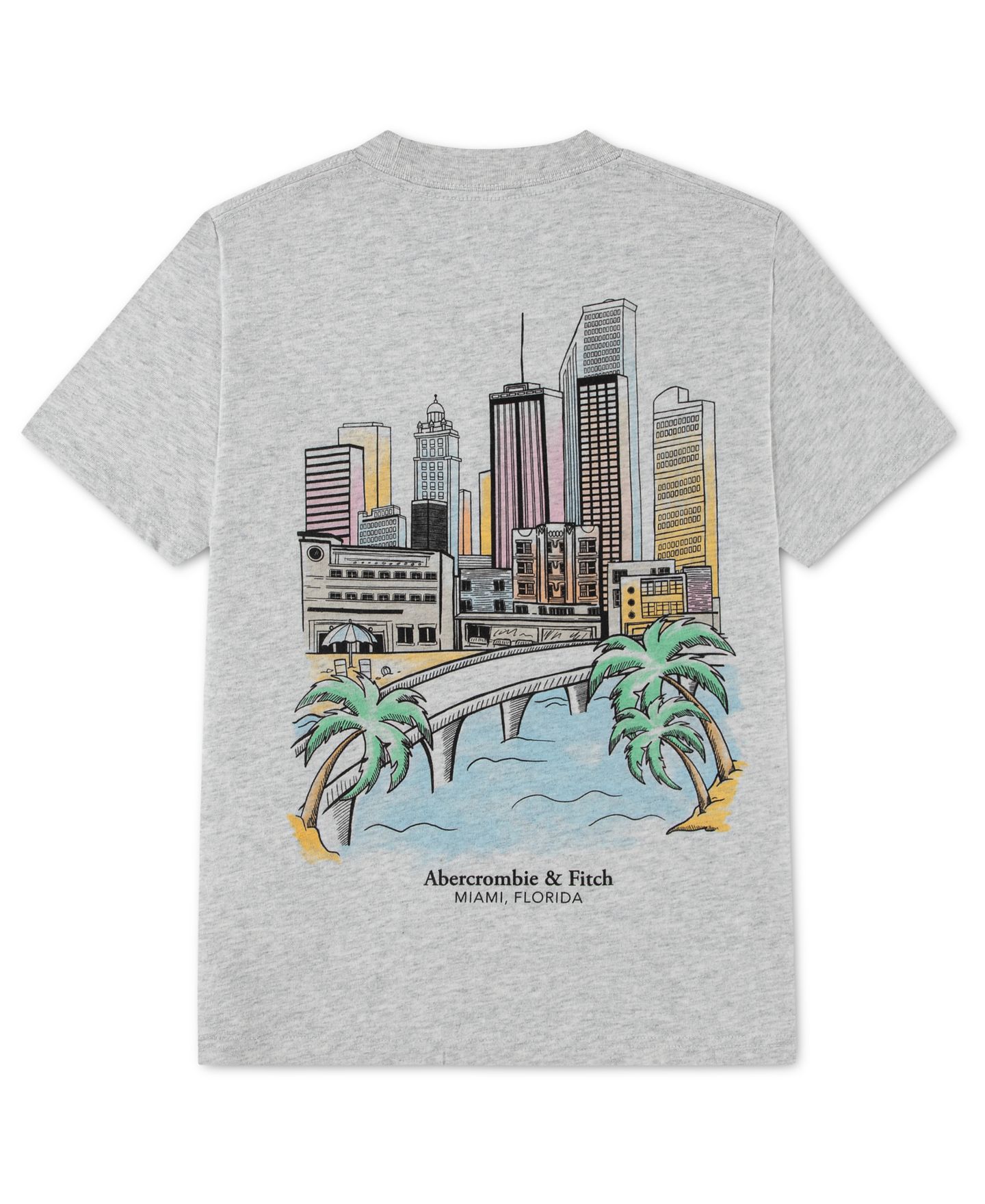 Футболка abercrombie kids Miami Short-Sleeve T-Shirt для мальчиков, цвет: Серый меланжевый — фото 2