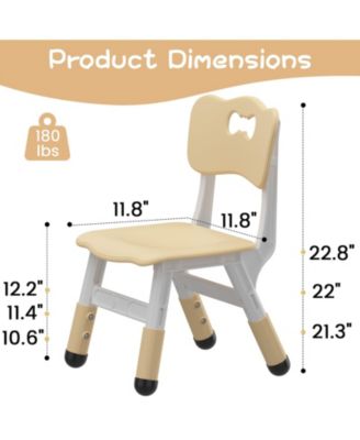 Adjustable Kids Chair 2 Pack,3 Level Height Adjustable Anti-Slip Plastic Toddler Chair