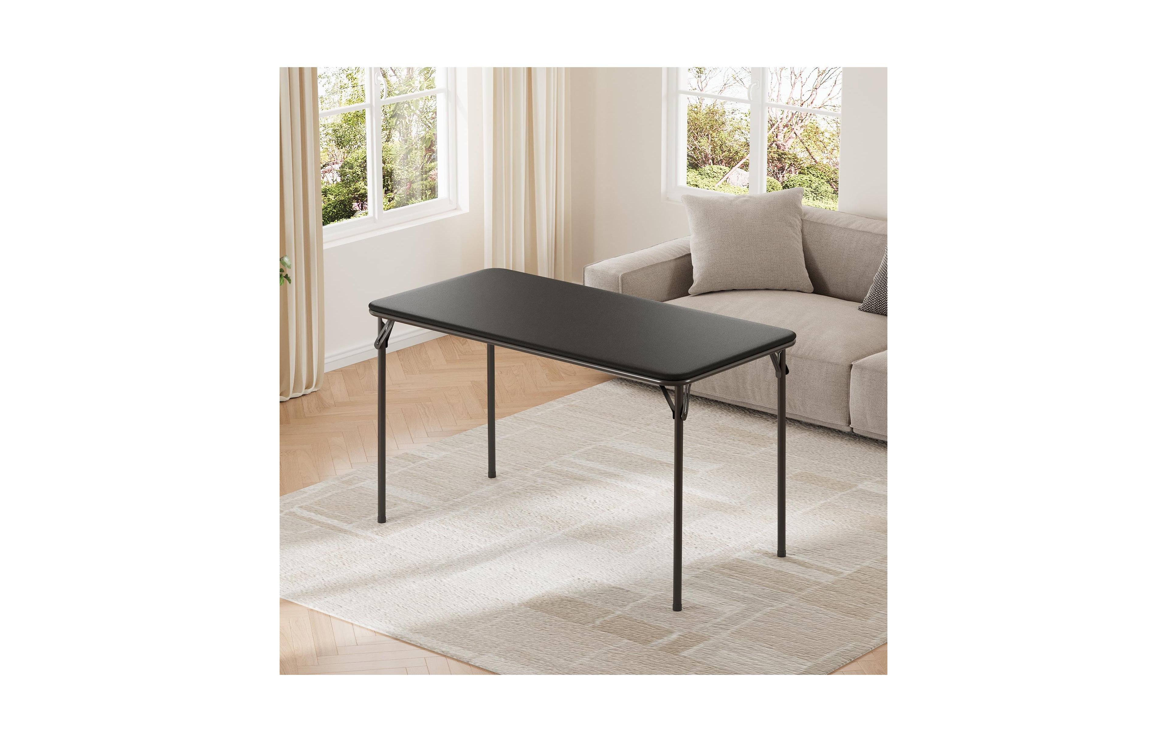gaomon Folding Table, 47 Inch Card Table with Pu Padded Tabletop