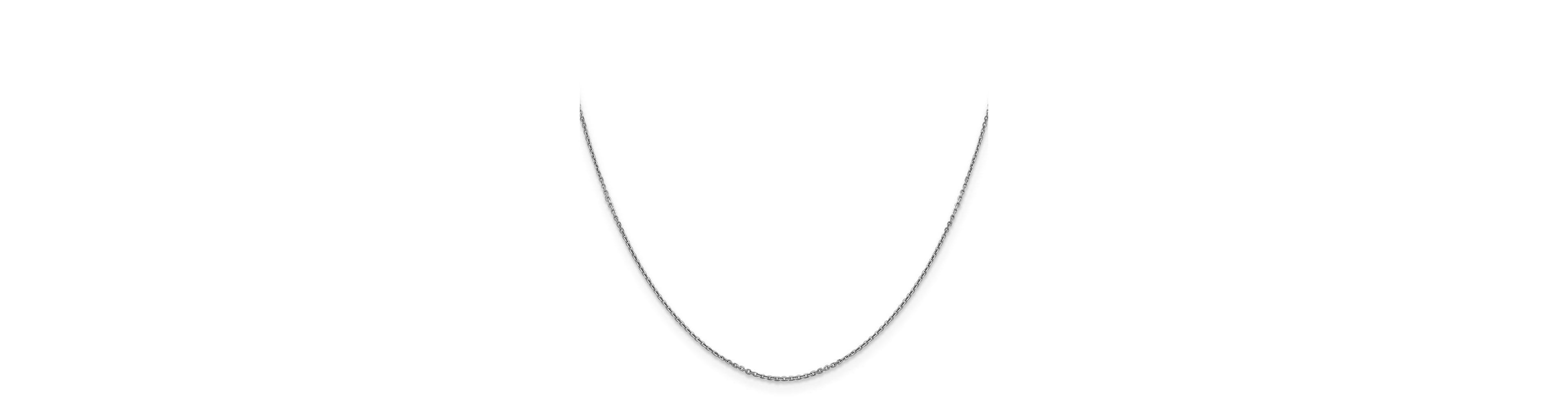 Curata Jewelry Solid 18k White Gold Italian Polished Cable Chain Necklace