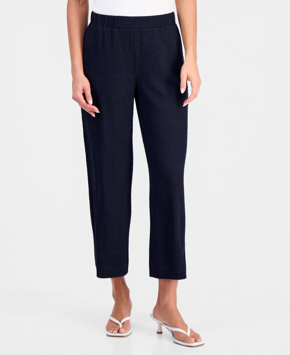 Bar Iii Women's Textured Pull On Wide-Leg Pants, Macy's Exclusive