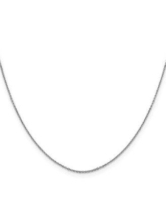 Solid 18k White Gold Italian Polished Cable Chain Necklace